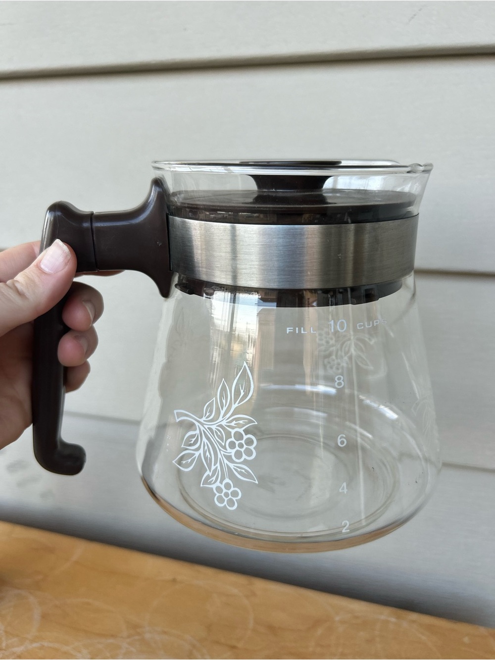 Vintage Mr. Coffee 10 Cup Replacement Carafe Glass Pot White Flower Daisy